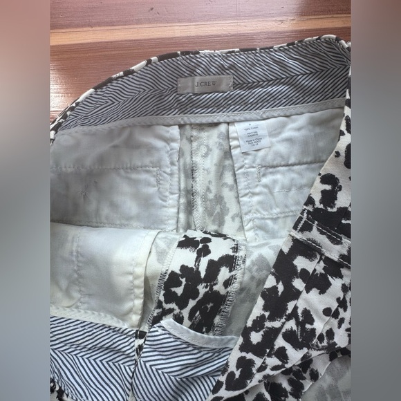 J.crew vintage snow leopard animal print chino shorts size 2 - Picture 4 of 5